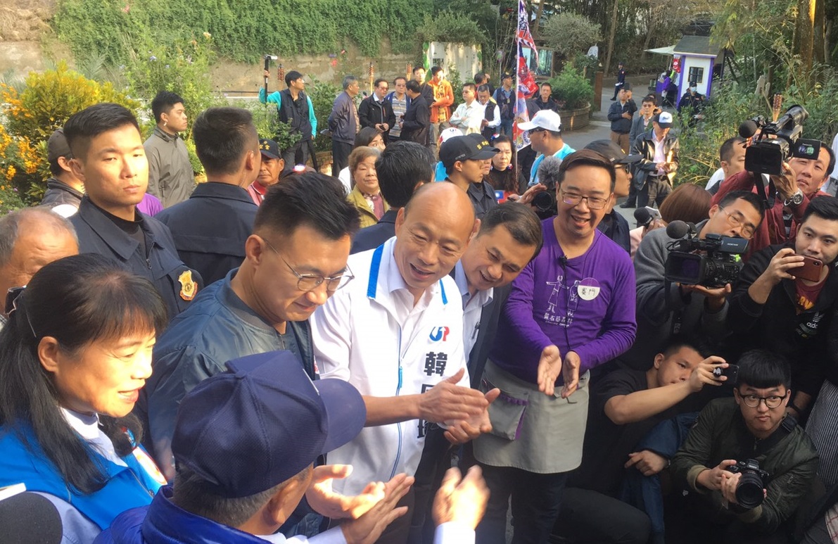 國民黨總統候選人韓國瑜13日取消原定去金門的行程，改去台中參訪。(韓國瑜競選辦公室提供)
