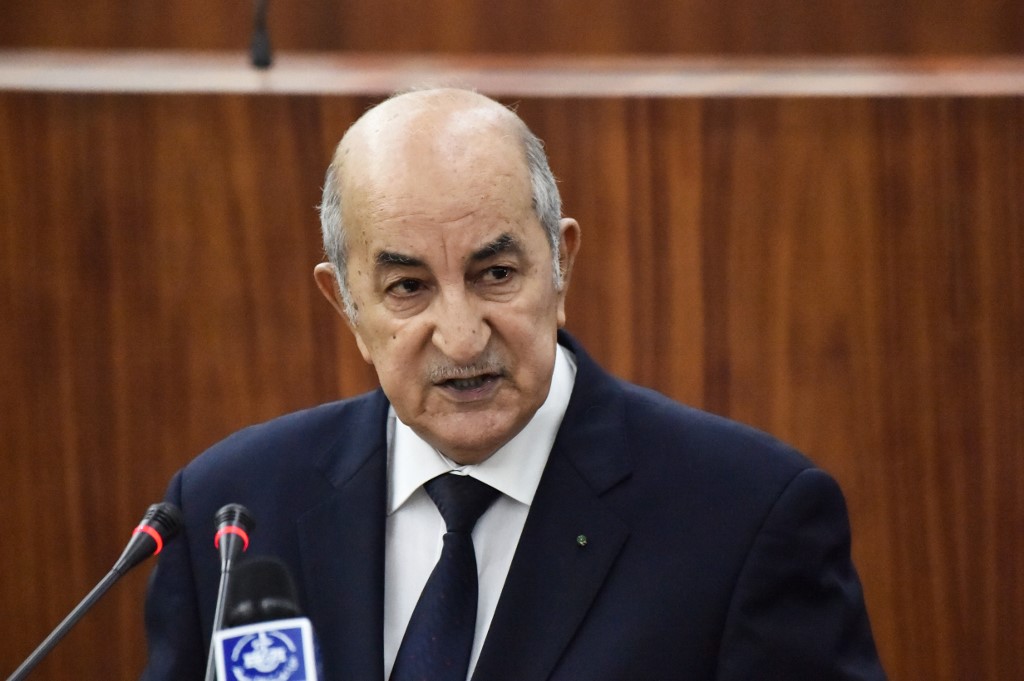 阿爾及利亞總統塔布納(Abdelmadjid Tebboune)確診COVID-19。(AFP)
