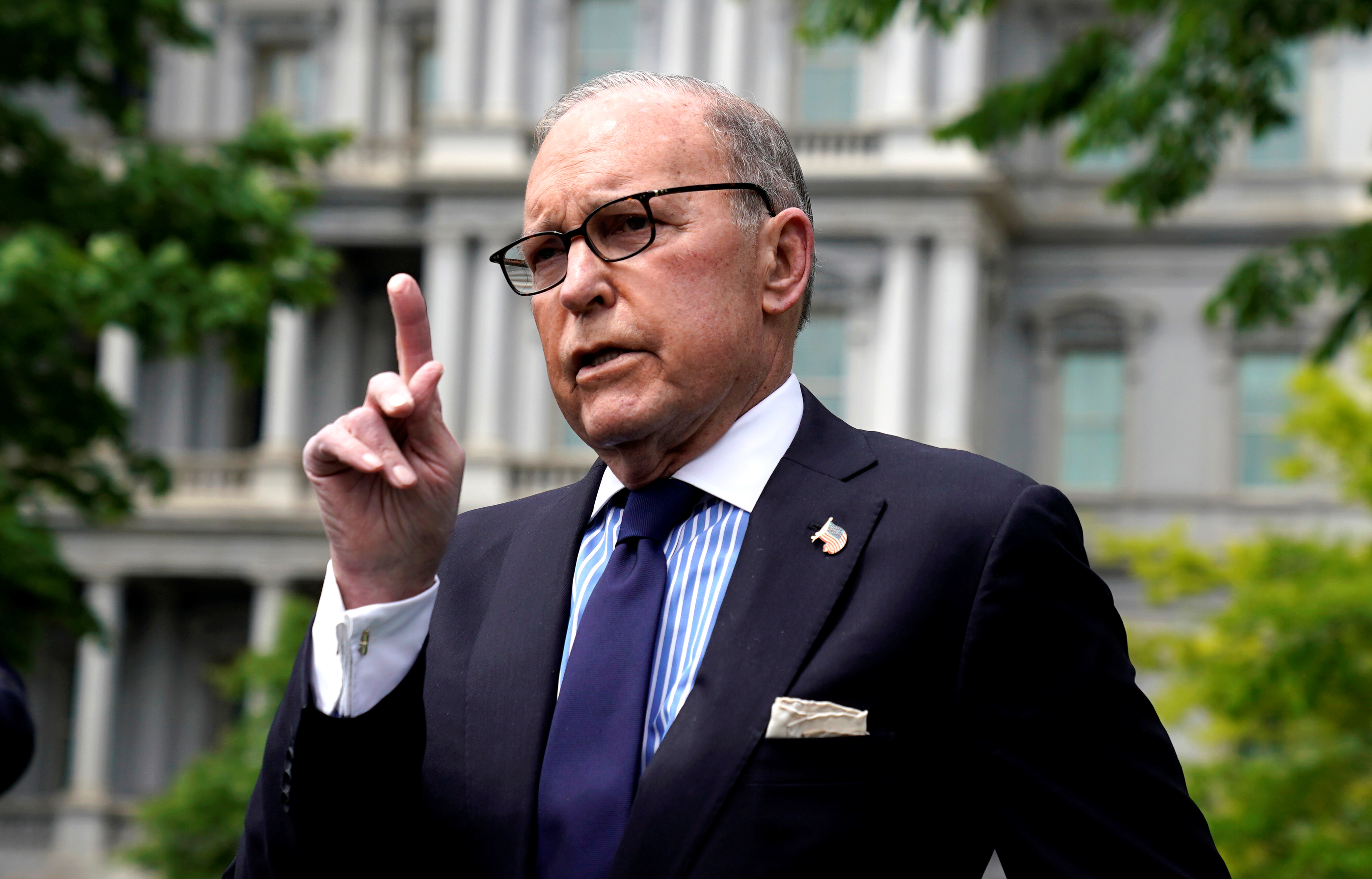 白宮經濟顧問柯德洛(Larry Kudlow)表示，COVID-19在美國「不會有第二波疫情」。(路透社/達志影像)