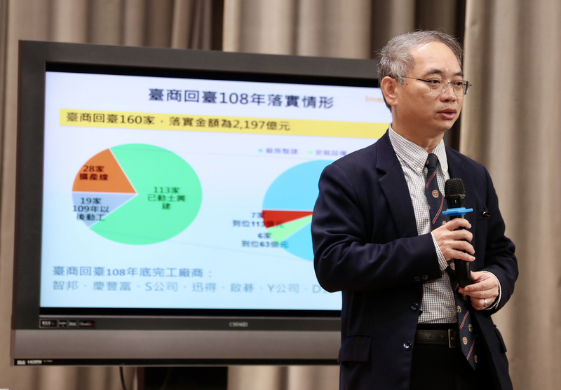 經濟部投資台灣事務所執行長張銘斌指出，預估今、明兩年將各促成約3,300億元投資到位，這也是今年GDP能否正成長的重要關鍵。(中央社資料照)