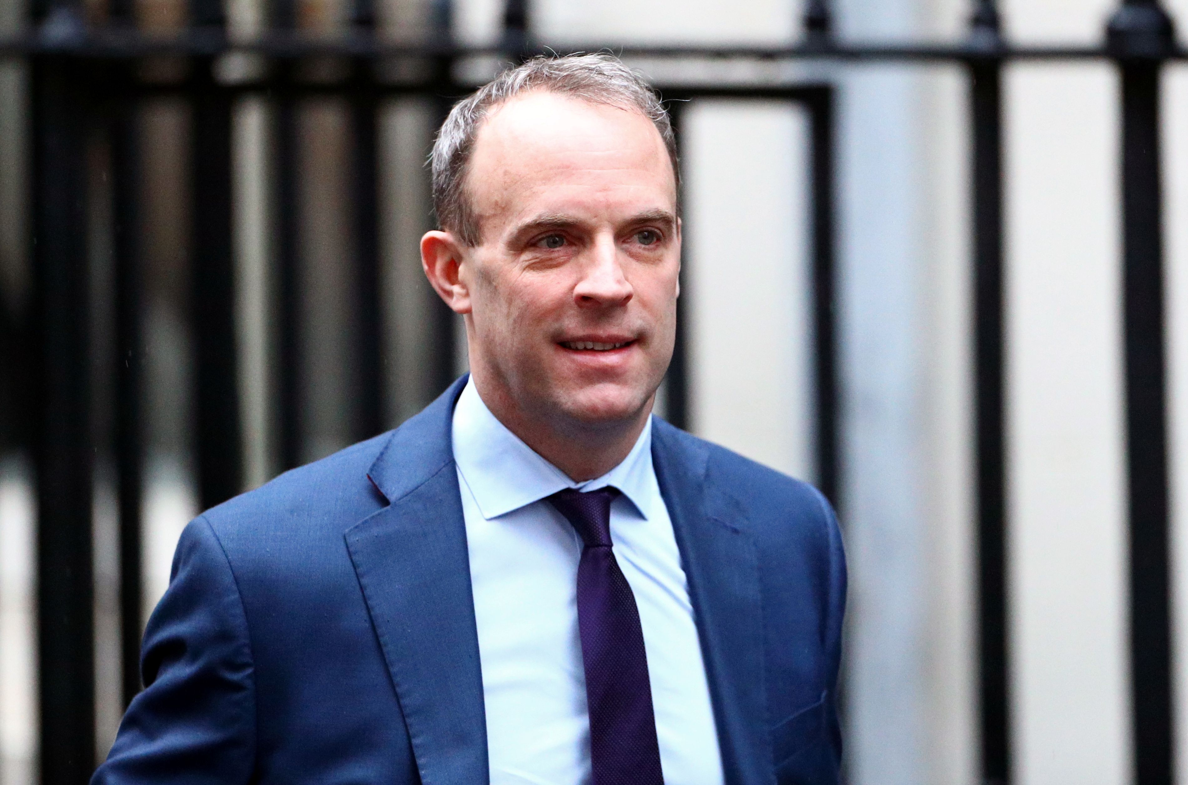 英國外交大臣拉布(Dominic Raab)表示：「我們不會背棄香港，我們不會閃避對香港人民應有的歷史責任。我們將遵守承諾，改變BNO狀態，並繼續與香港人站在一起。」(路透社/達志影像)