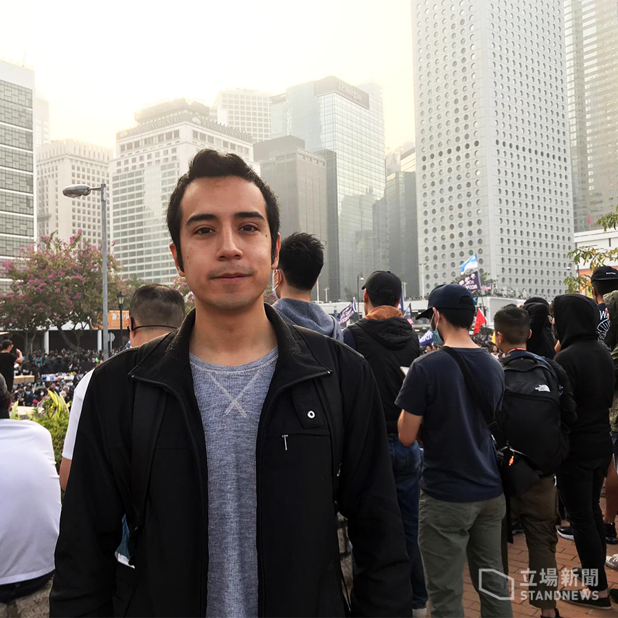 支持香港抗爭的美國人Steven。(立場新聞提供)