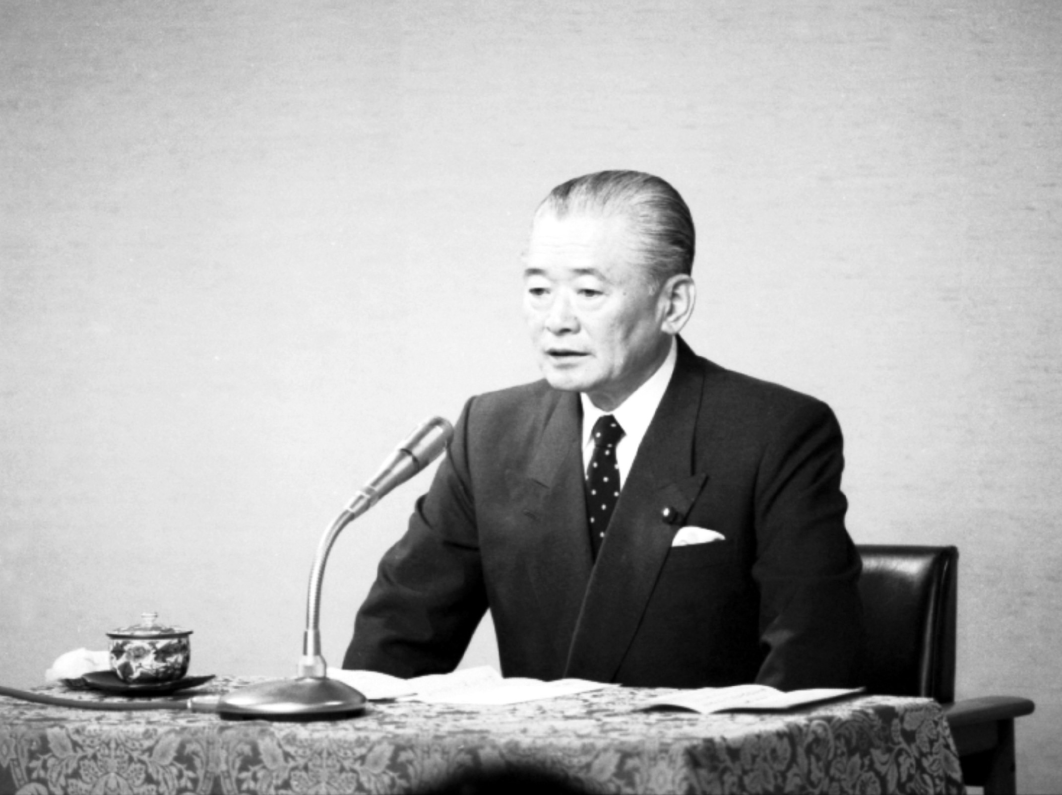 日本前首相竹下登(Takeshita Noboru)。(美聯社/達志影像)