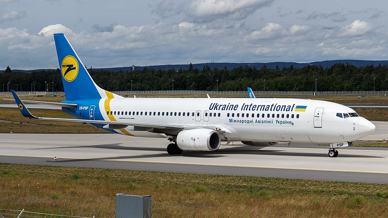 烏克蘭國際航空(Ukraine International Airlines)波音737型飛機。此為示意圖，非該架飛機。(圖：取自維基百科)