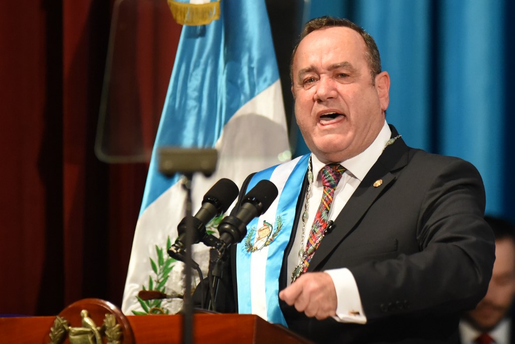 瓜地馬拉總統賈麥岱(Alejandro Giammattei)：支持台灣 不與中國建交。(AFP)