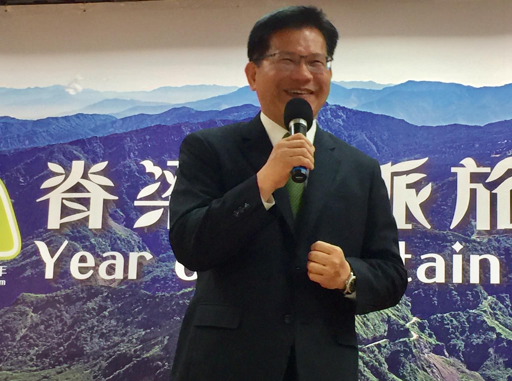 交通部長林佳龍出席脊梁山脈旅遊年記者會。（蕭照平攝）