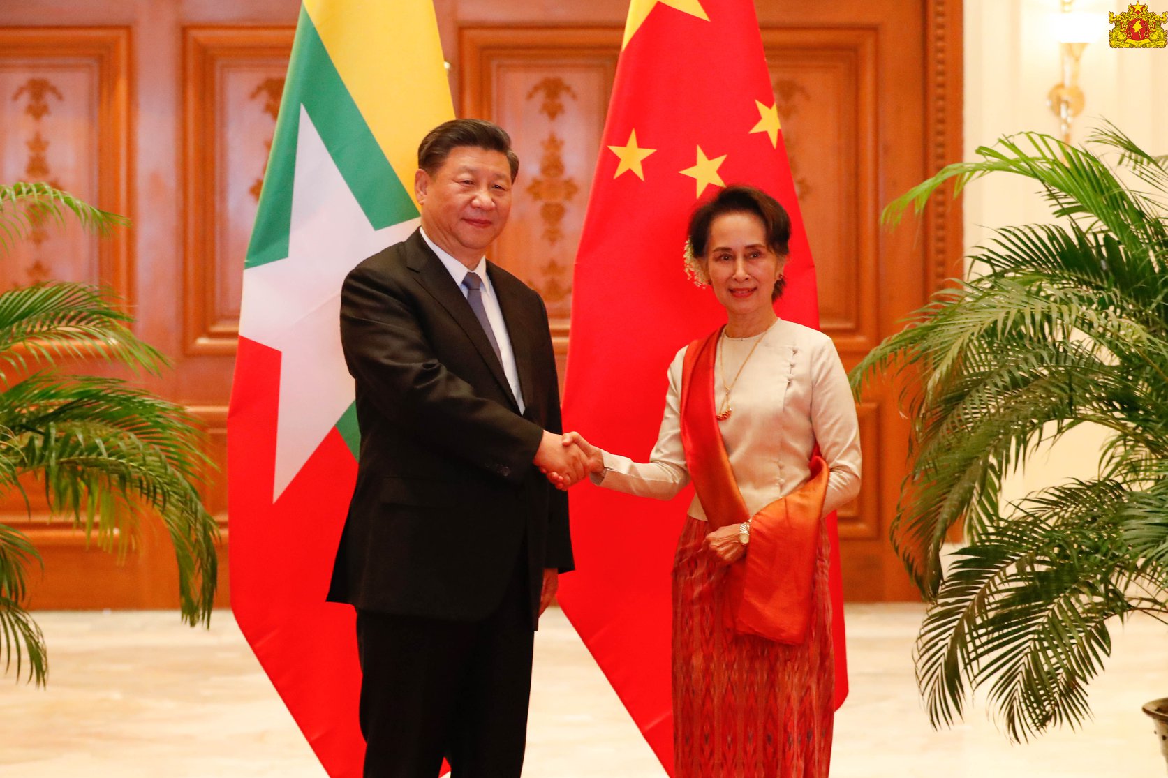 中國國家主席習近平17日及18日對緬甸進行2天的國事訪問。(圖：Myanmar State Counsellor Office臉書)