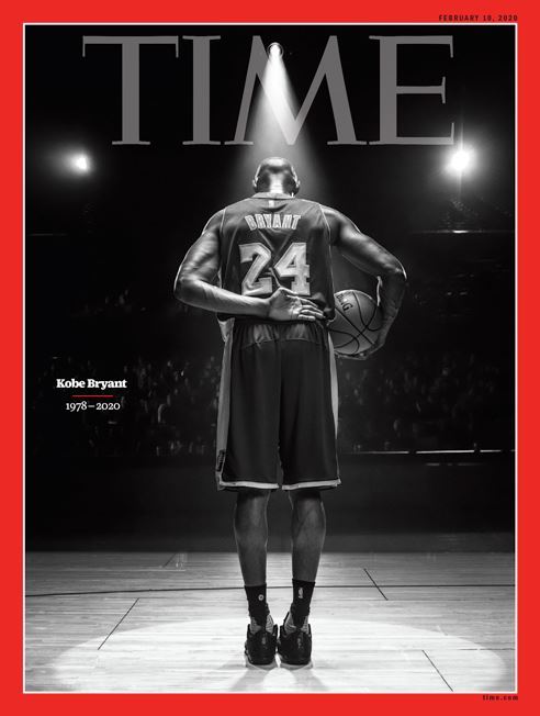 時代雜誌黑白紀念封面 向Kobe致敬(圖取自TIME FB)