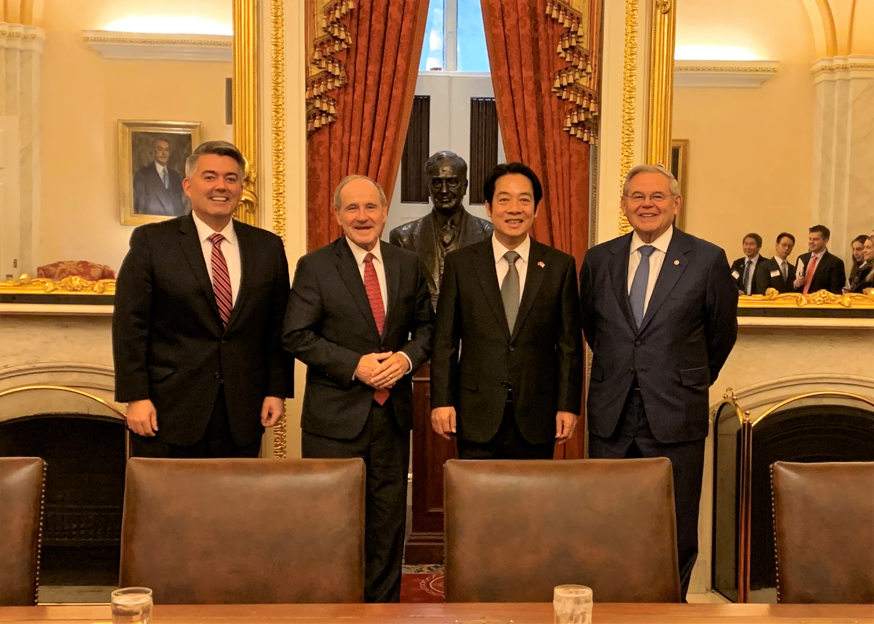 美參院外委主席見賴清德，表態支持台美簽FTA。(圖：參院外委會提供)