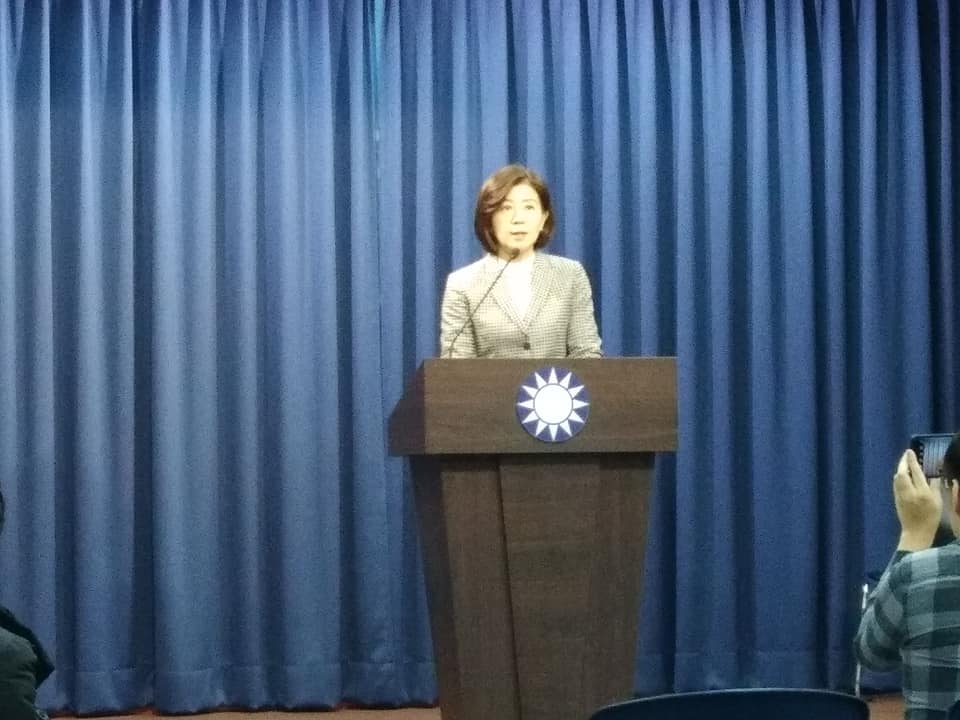 國民黨文傳會代理主委王育敏表示，關於徐正文的個人行為，國民黨不希望台商或黨員對防疫造成影響，如果發現有黨員個人行為干擾防疫，將以黨紀處分。（王韋婷 攝）