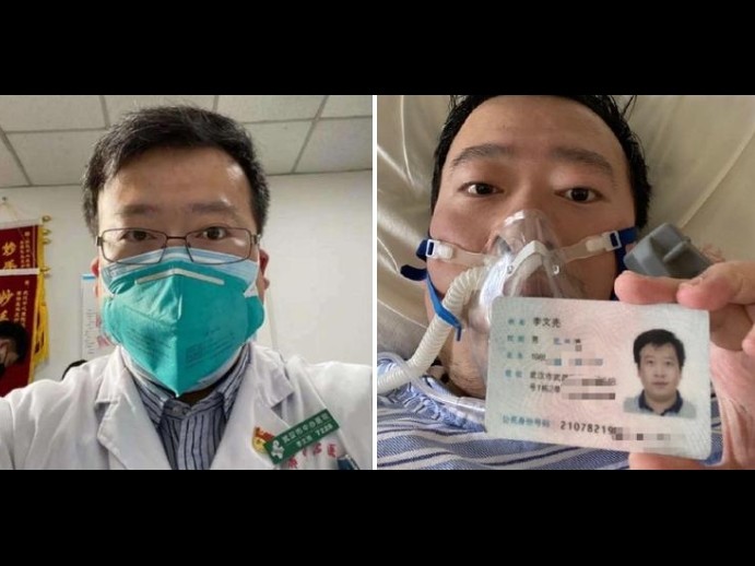 首位揭發武漢肺炎醫師李文亮去世，引爆中國網友輿論海嘯。圖:翻攝微博