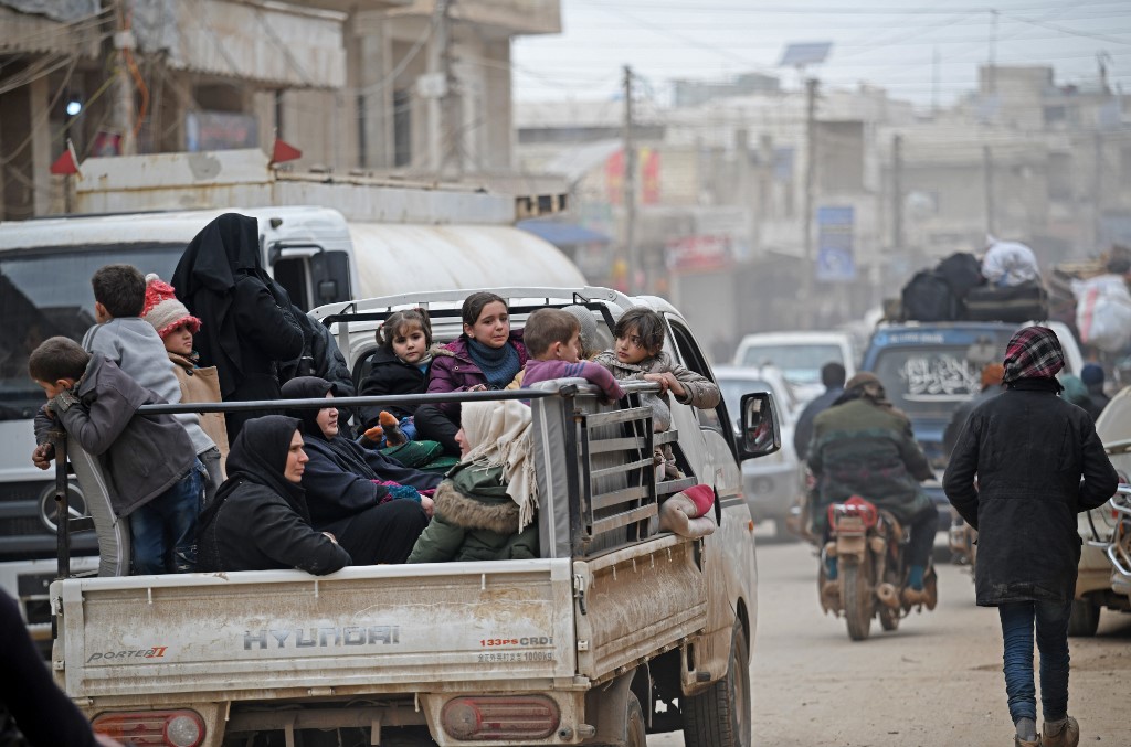 敘利亞政府軍在俄羅斯支持下對西北部伊德利布省(Idlib)加強攻勢，當地自去年12月以來有90萬人流離失所。 (資料照片/AFP)