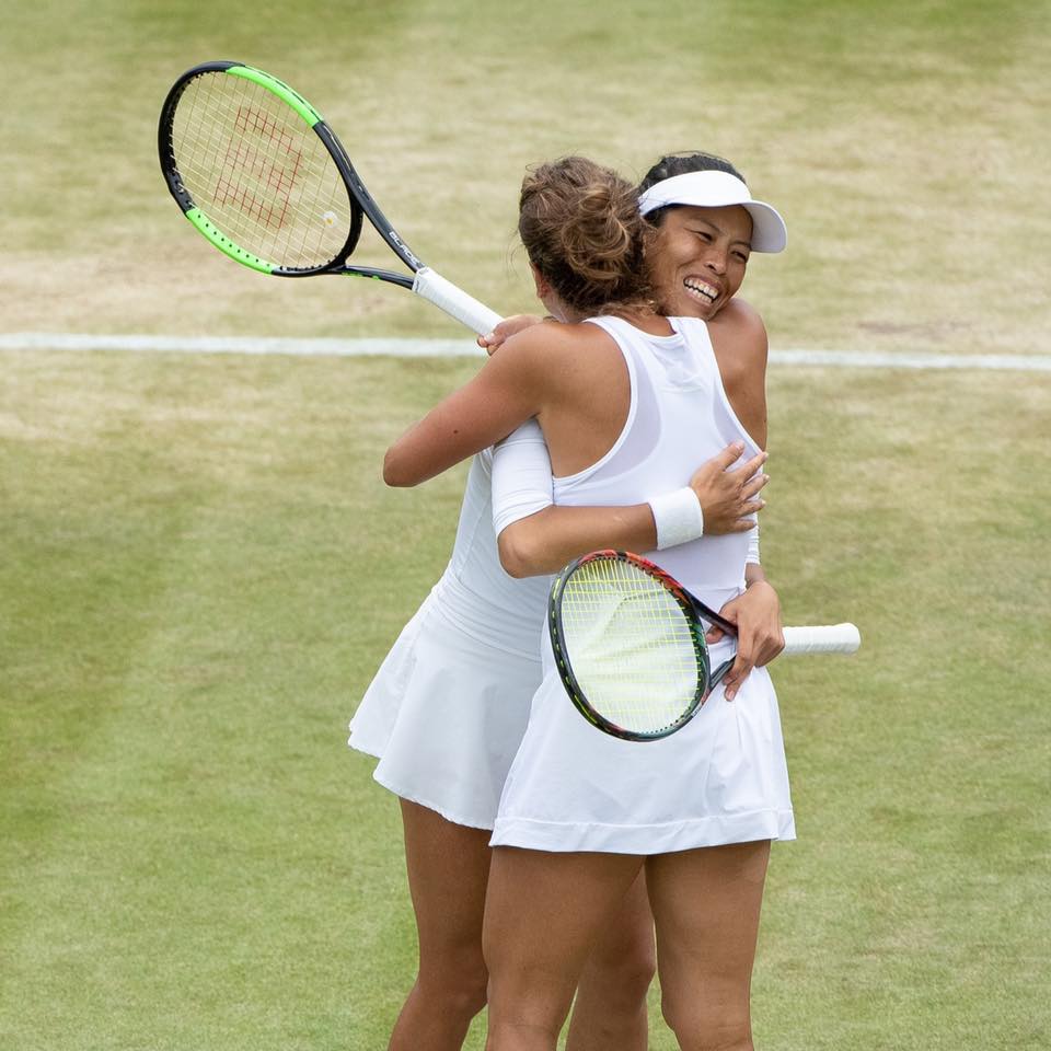 台灣網球好手謝淑薇和捷克搭檔史翠可娃(Barbora Strycova) (臉書)