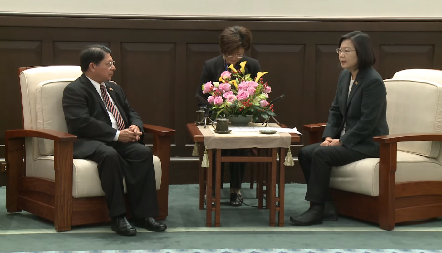 蔡英文總統今天(27日)上午接見尼加拉瓜外交部長孟卡達(Denis Moncada)。(圖片/總統府提供)