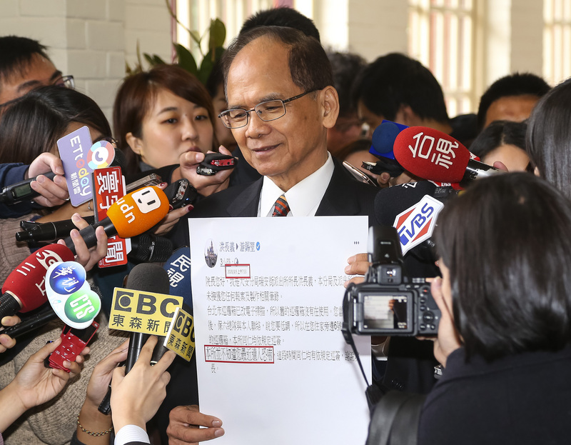 立法院長游錫堃收到恐嚇信引發關注。(圖:中央社)