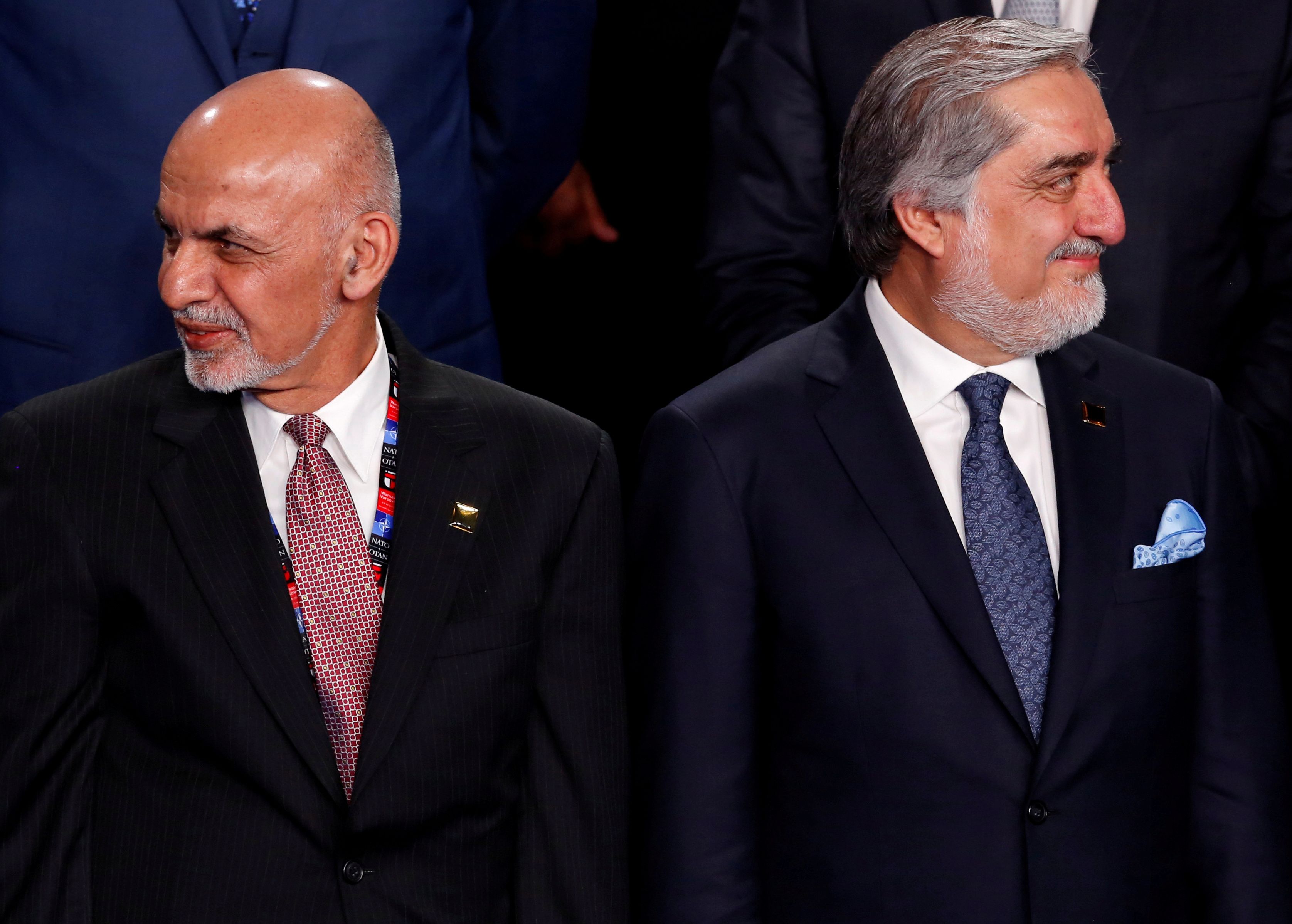 阿富汗現任總統甘尼(Ashraf Ghani)(左)與前行政首長阿布杜拉(Abdullah Abdullah) (路透社/達志影像)