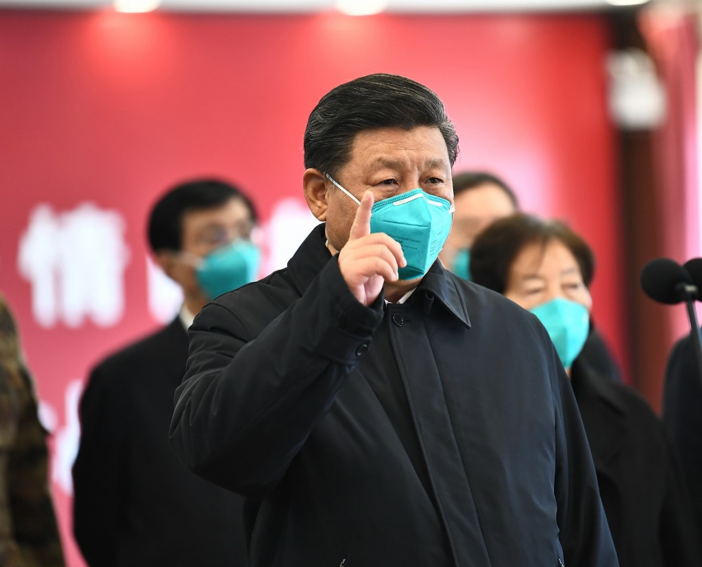 中國國家主席習近平本月10日視察武漢市後，中國本土確診病例數急速下降，各省紛紛清零，但這樣的數據連市民都不信。 (AFP)