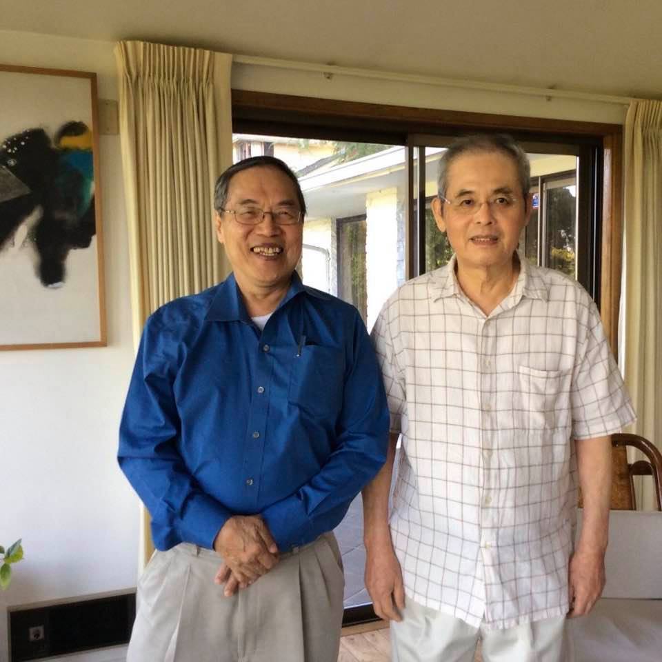 陳芳明(左)與楊牧2014年攝於西雅圖。(陳芳明臉書)
