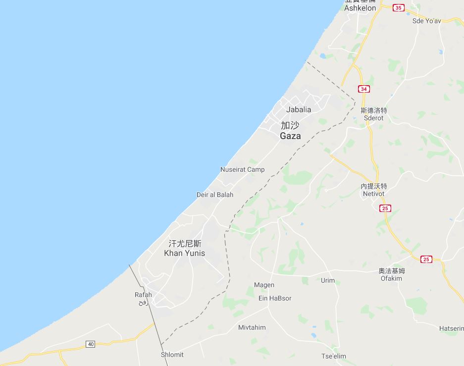 加蕯走廊地圖(截自谷歌地圖)