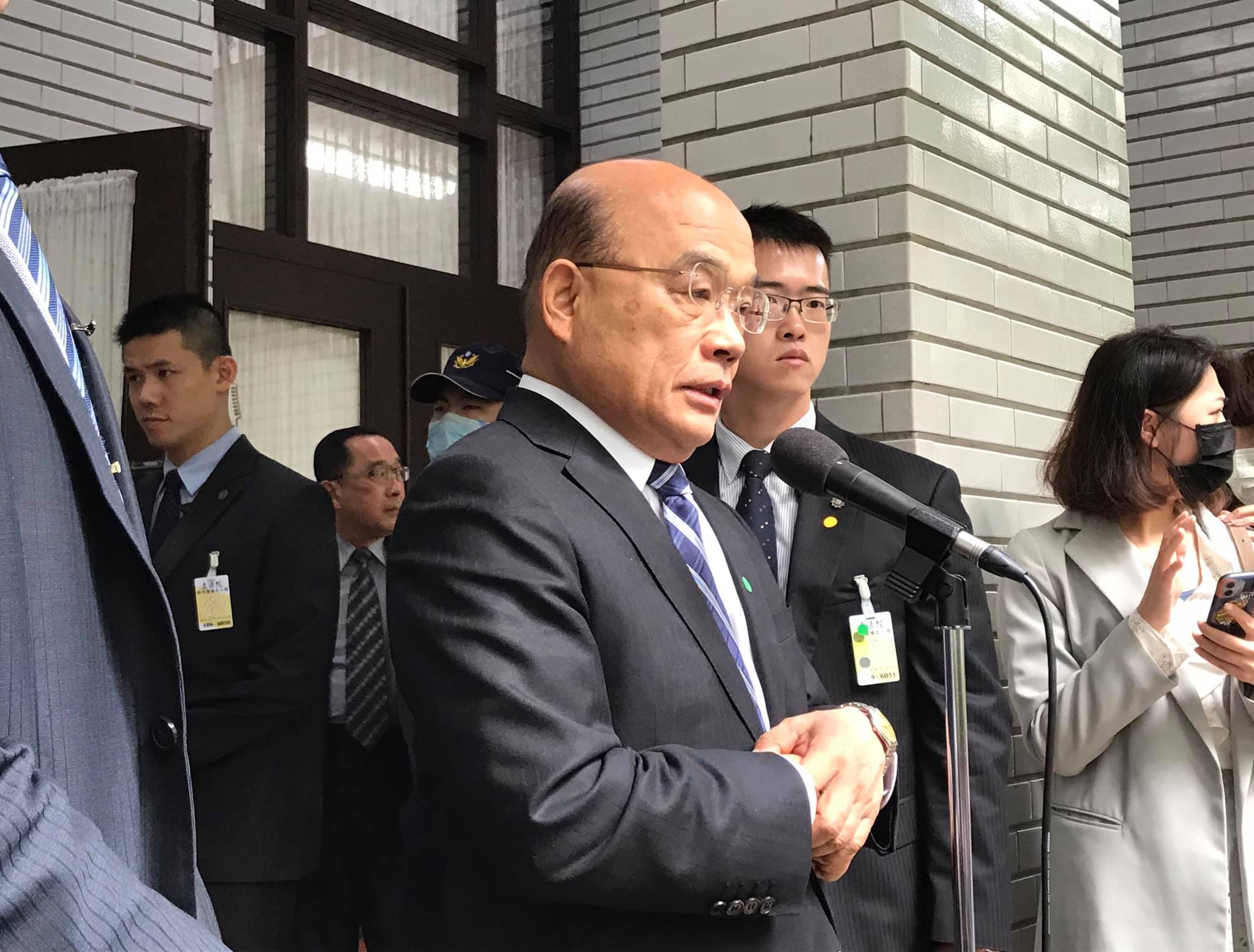 行政院長蘇貞昌27日表示，台灣不是中國的城市，中國希望把台灣當成中國的一部分，這跟事實不符合。(資料照/鄭舲 攝)
