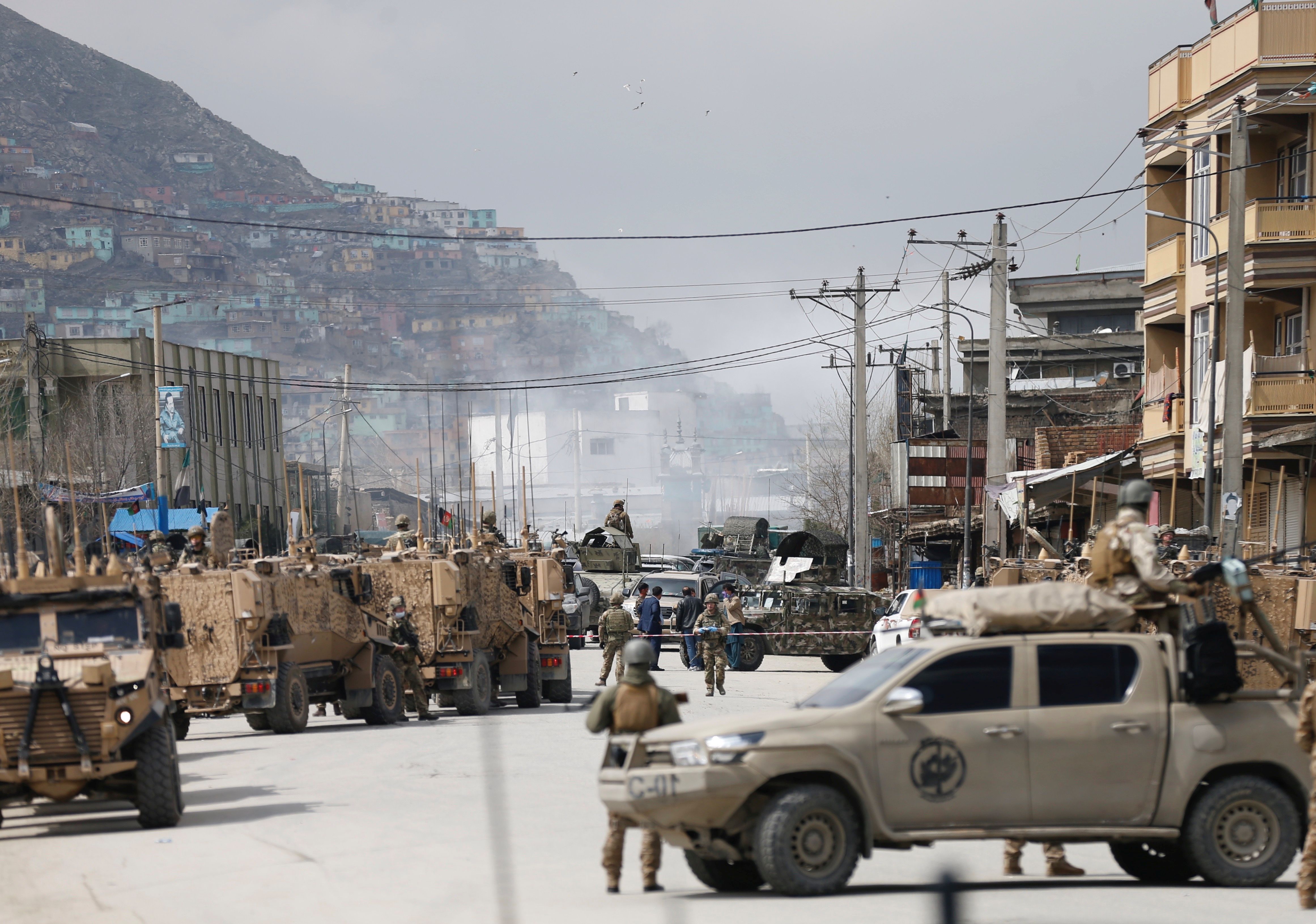 槍手25日突襲首都喀布爾(Kabul)市中心一處印度錫克教聖殿。(路透社/達志影像)