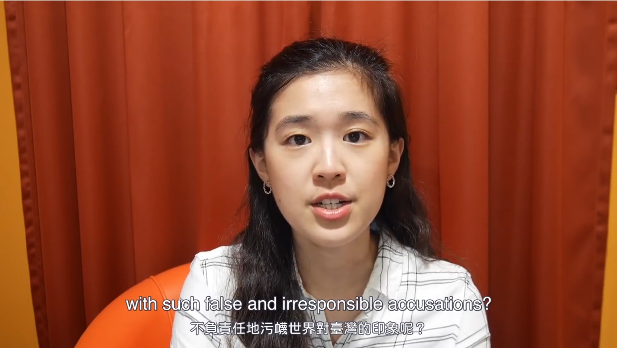 留學英國的台灣學生林薇發表致譚德塞公開信。(圖:翻拍自林薇Youtube)