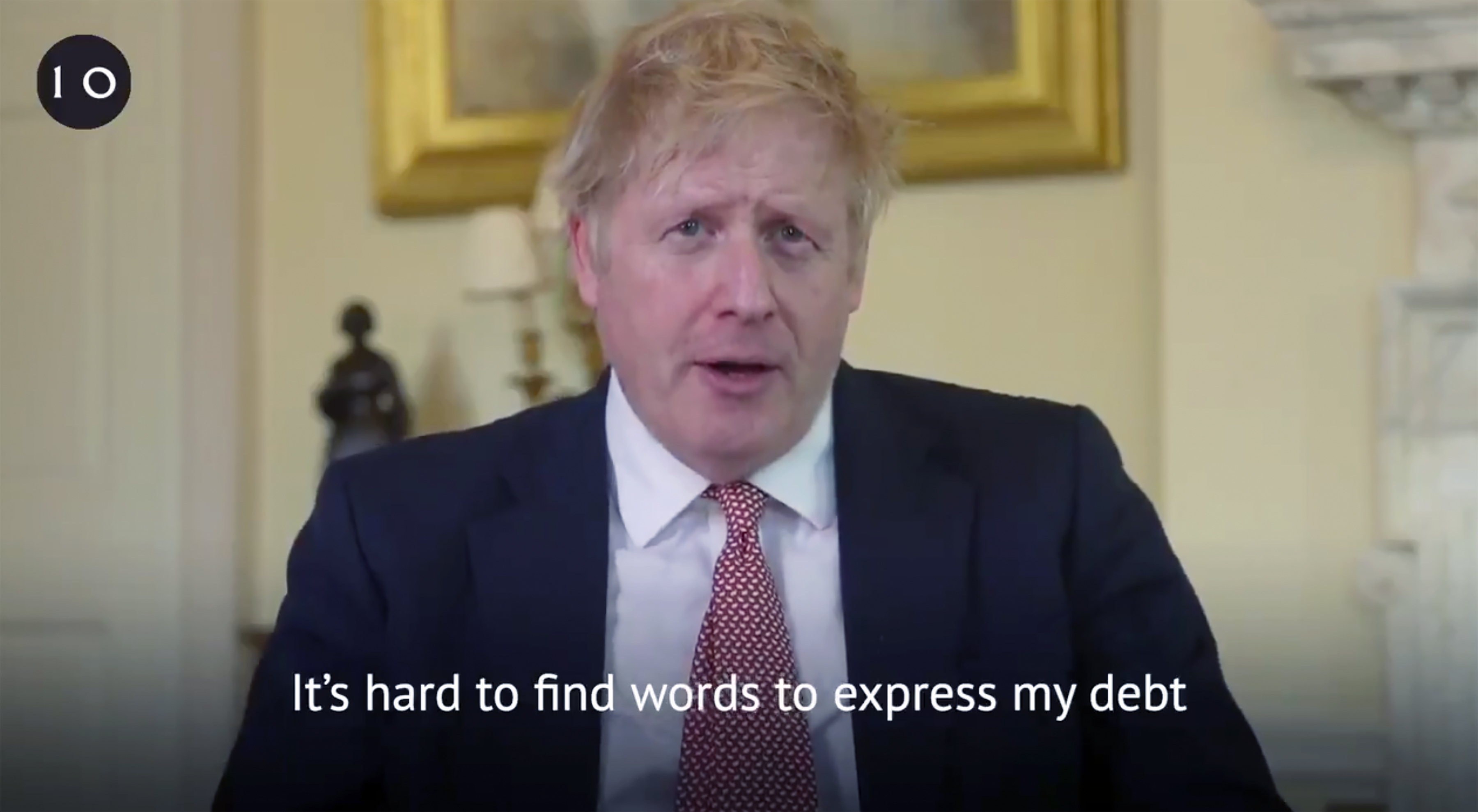 英國首相強生在其康復後首場記者會上表示，英國疫情已過高峰。(美聯社/達志影像 )