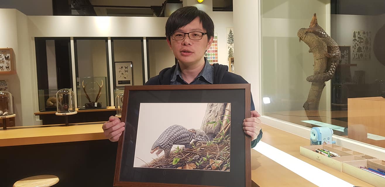 林家蔚的科學繪圖作品曾登上「國家地理」雜誌中文版。(江昭倫攝)