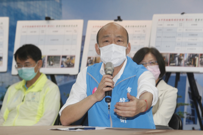 高雄市長韓國瑜（前）(圖：中央社)