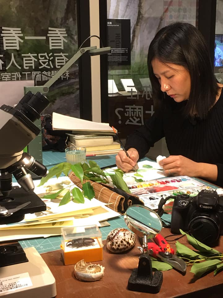 葉書謹從小沈浸在國立自然科學博物館，也因此受到啟發接觸科學繪圖領域。(台博館提供)