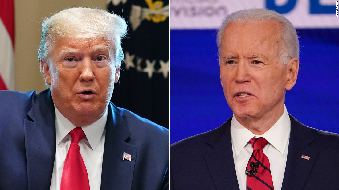 預期將獲得民主黨提名參加美國總統大選的前副總統拜登(Joe Biden)23日預言，美國總統川普(Donald Trump)為了勝選，將會試圖延後11月的美國總統大選。(合成圖)