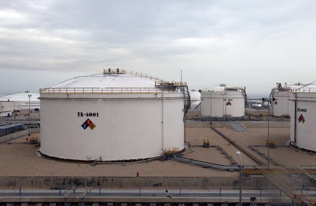 圖為伊朗天然氣儲存槽。 (檔案照片/AFP)