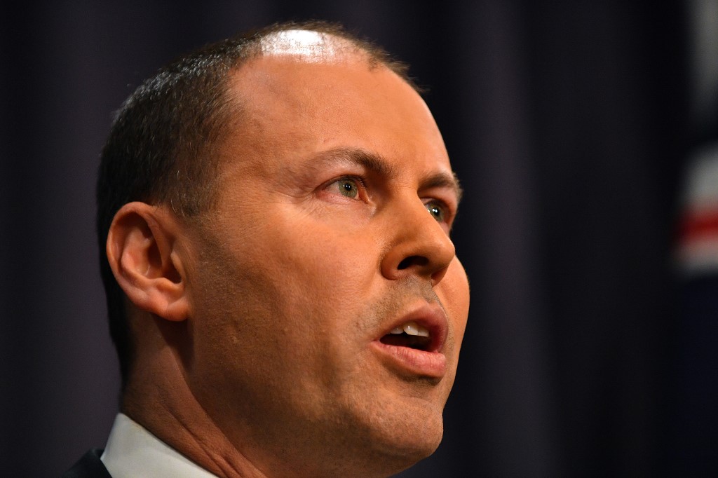 澳洲財政部長佛萊登柏格(Josh Frydenberg)。(AFP)