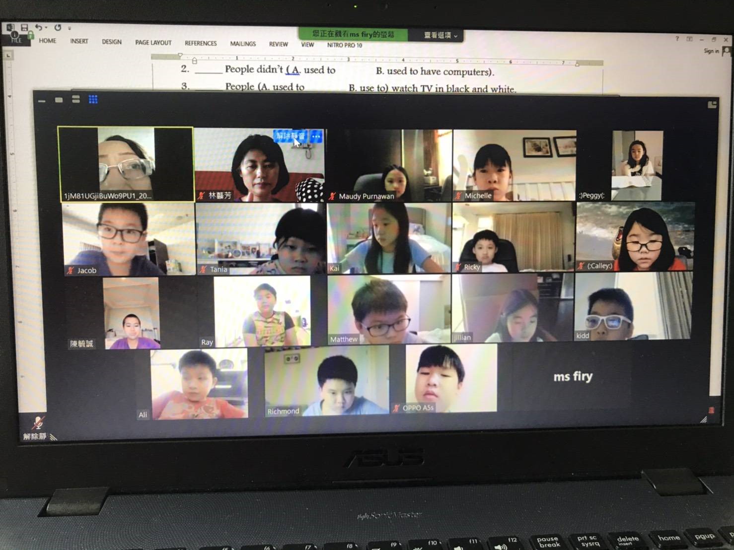 海外台灣學校透過數位學習平台「停課不停學」。(教育部提供)
