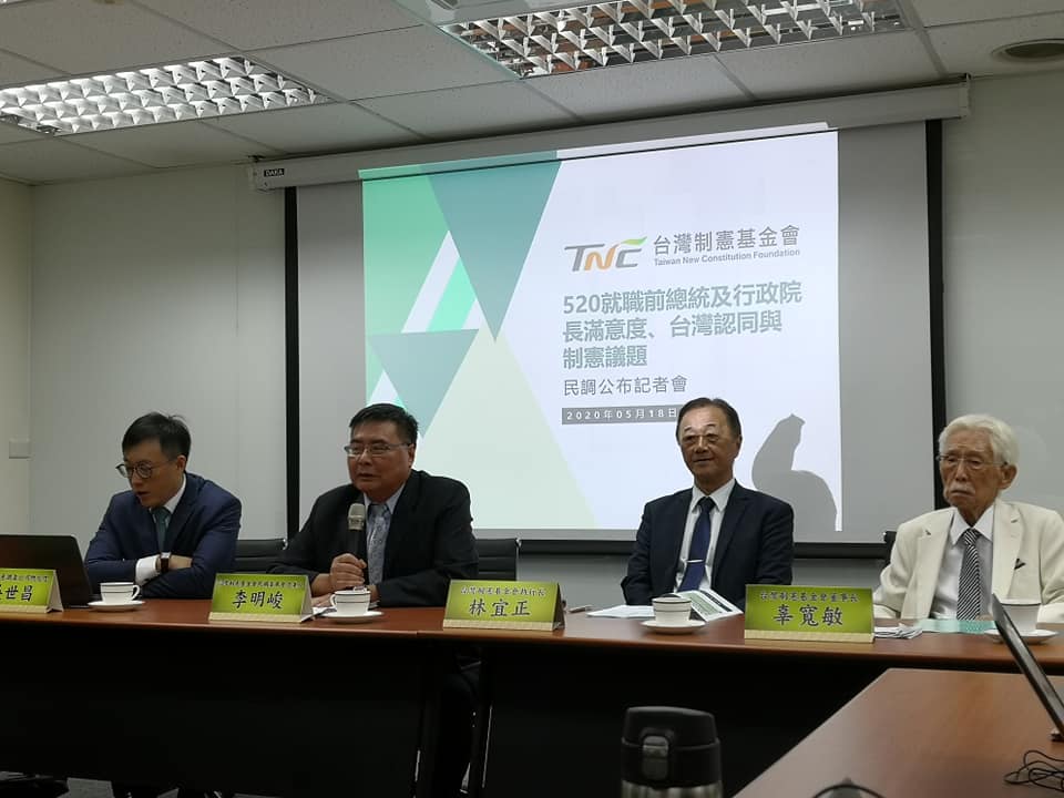 520前夕，台灣制憲基金會公布最新民調指出，蔡總統的滿意度從去年底至今直線上升，高達72.6%（劉玉秋攝）