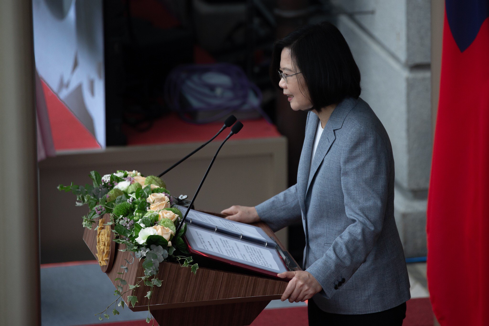 總統蔡英文20日在台北賓館發表就職演說。 (圖:總統府)