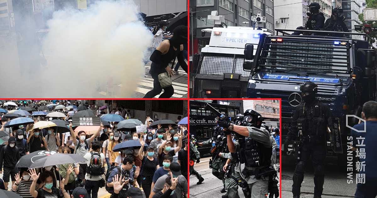 反對「港版國安法 」，引爆香港警民激烈衝突。(立場新聞提供)