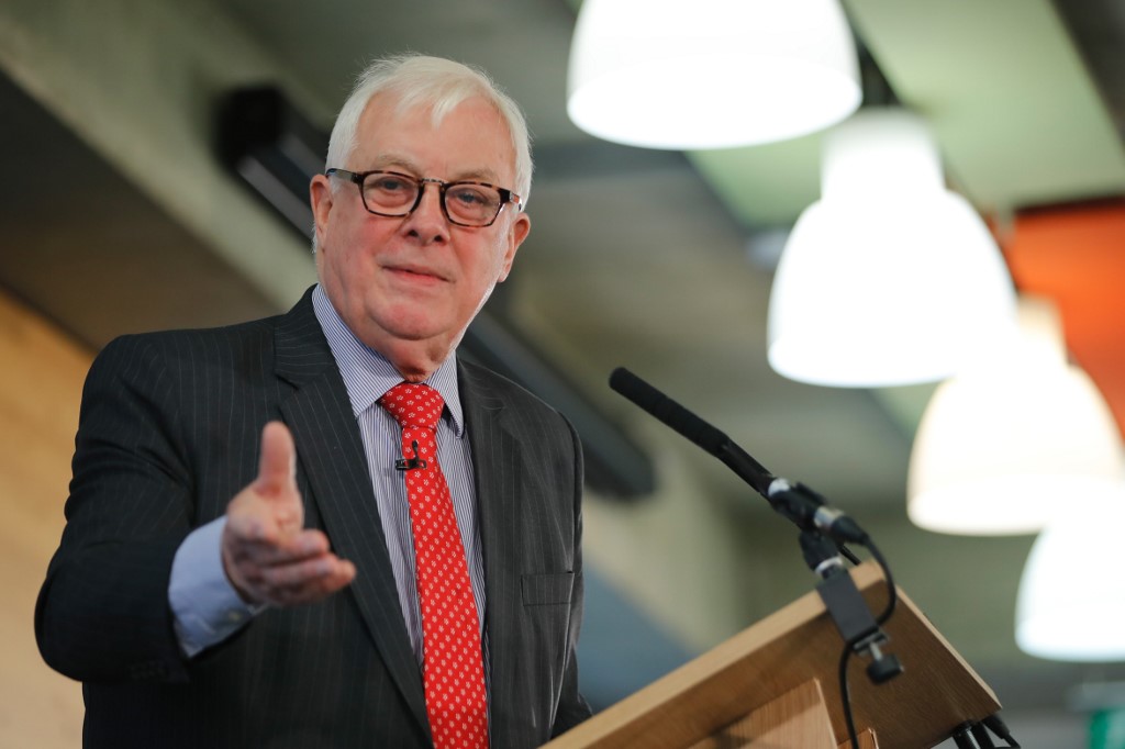末代香港總督彭定康(Chris Patten)。 (AFP)