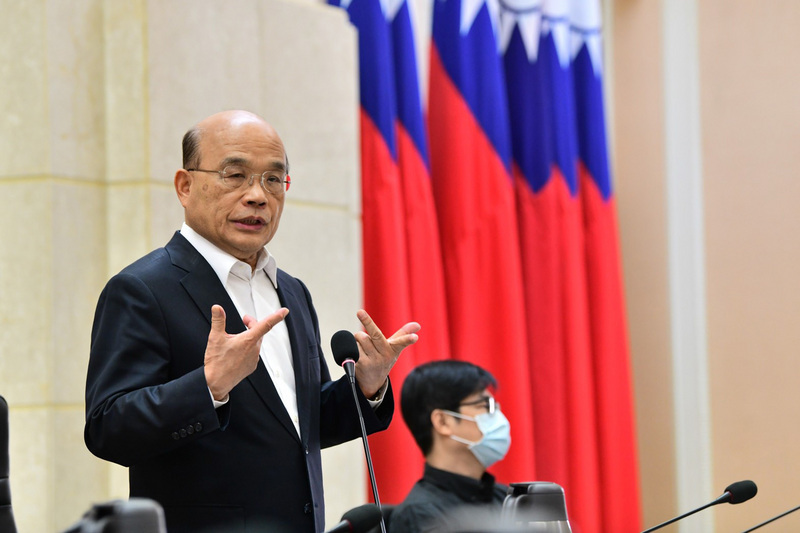 行政院長蘇貞昌針對罷免案發表談話表示，無論贊成或反對，未來將團結建設高雄。（行政院提供）