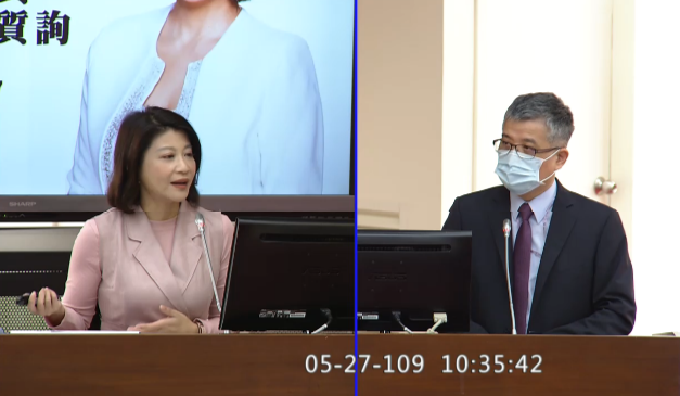 民進黨立委林楚茵質詢教育部次長劉孟奇。(立法院直播)
