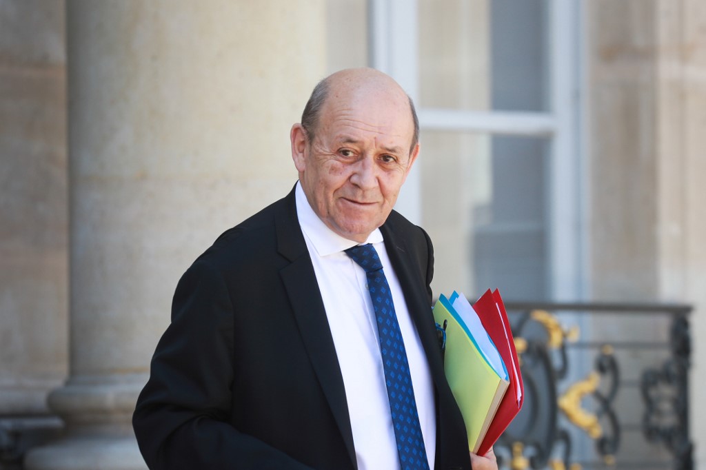 法國外交部長勒德里安(Jean-Yves Le Drian) (AFP)
