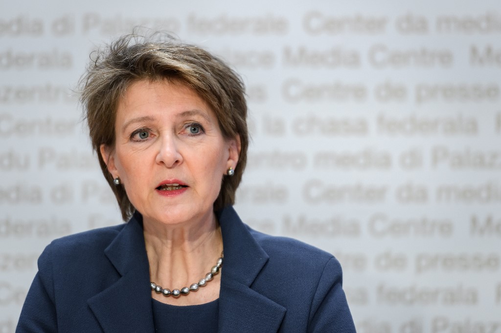 瑞士總統索瑪魯加(Simonetta Sommaruga)。(AFP)