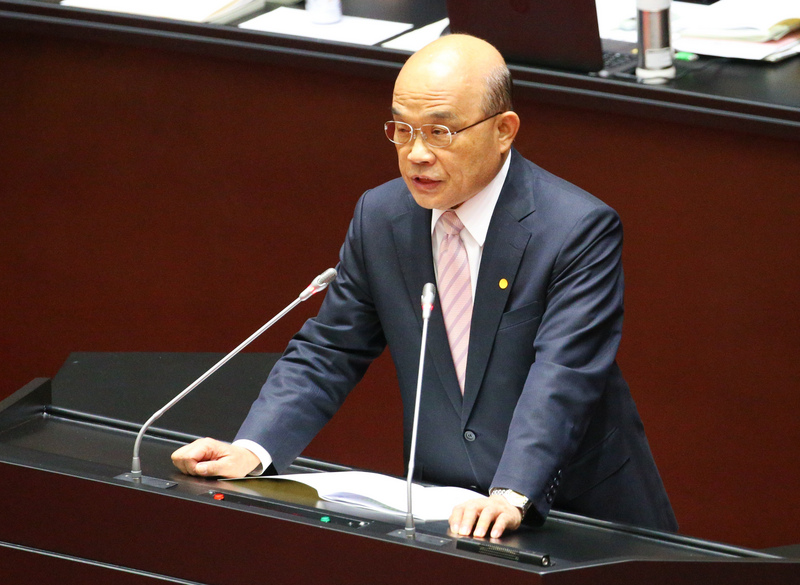 行政院長蘇貞昌29日上午到立法院報告施政方針並備質詢。(圖：中央社)