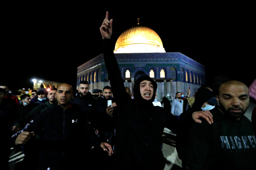 耶路撒冷舊城的艾格撒清真寺(Al-Aqsa)，因武漢肺炎(COVID-19)疫情而關閉2個多月，在31日重新開放。(AFP)