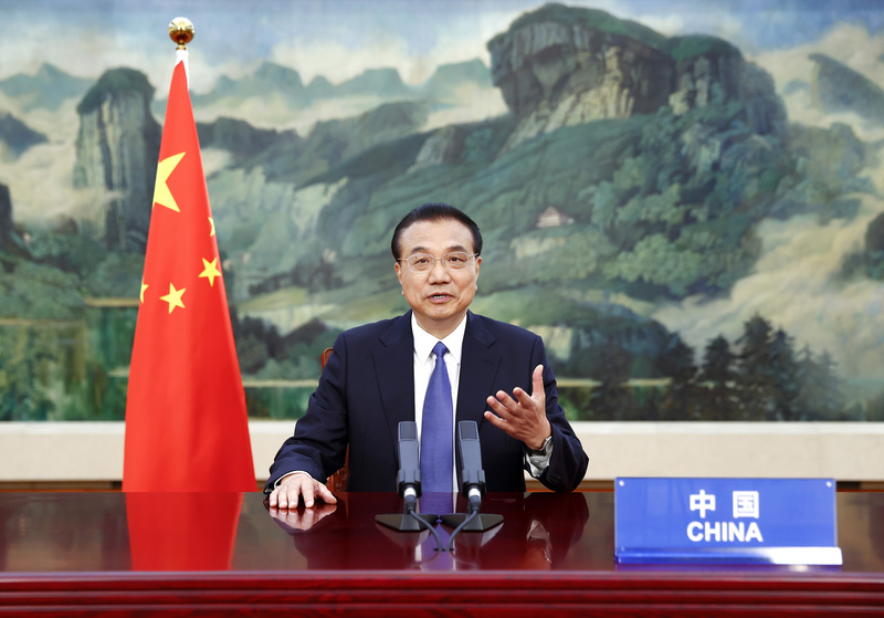 中國國務院總理李克強4日晚間在全球疫苗峰會視訊會議致詞時表示，中國正在加緊疫苗、藥物、檢測試劑科研攻關，推進盡快上市使用。（中新社提供）(圖：中央社)