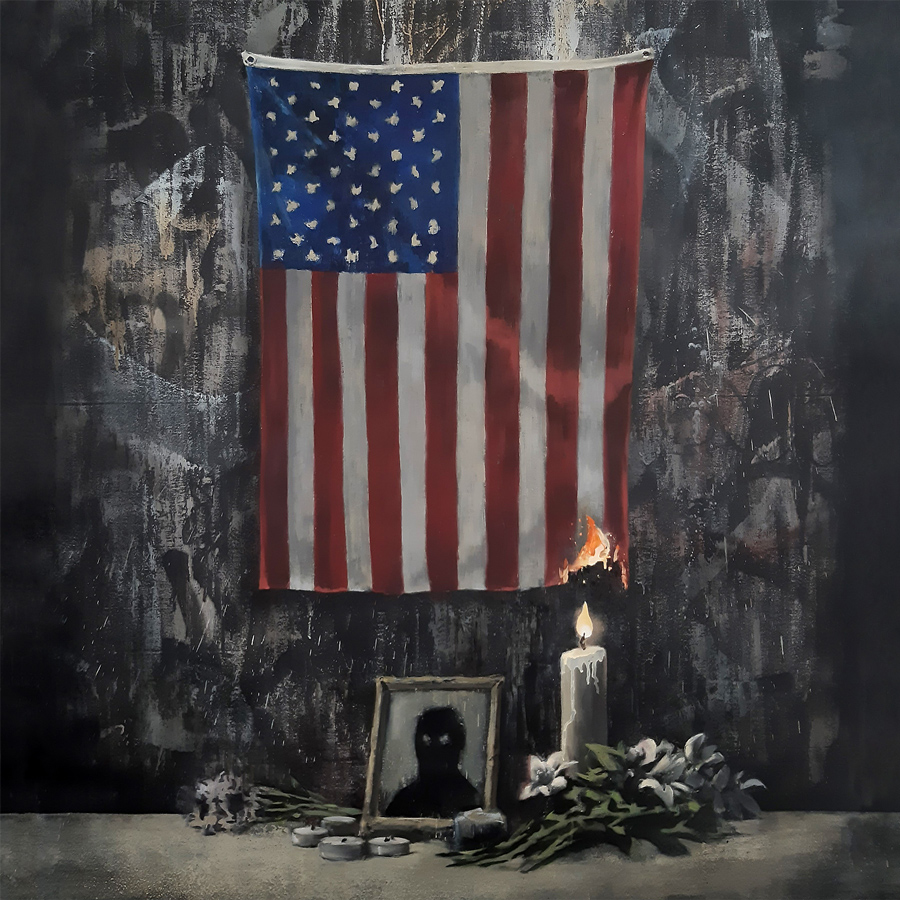 班克西(Banksy)發布新作同時在IG聲明：「有色人種遭制度所辜負，白人的制度。」