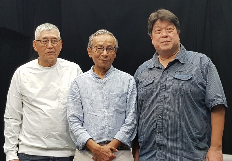 紙風車文教基金會董事長柯一正(左起)、編劇吳念真、綠光劇團團長羅北安9日連袂召開記者會，宣布綠光劇團「人間條件六」將如期於8月在台北國家戲劇院演出，兌現對觀眾的承諾。(江昭倫 攝)