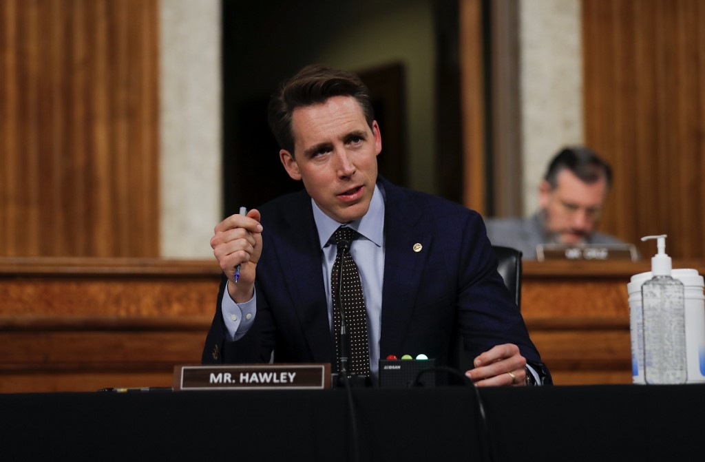美國共和黨籍聯邦參議員霍利(Josh Hawley)。 (AFP)