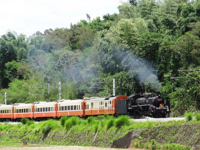 配合國內疫情趨緩並推動安心旅遊，台鐵局將在7月至9月推出系列郵輪式列車行程，並因應防疫新生活，郵輪式列車遊程多以戶外自然居多，行程中列車也提供測量體溫、酒精消毒、洗手乳等。（台鐵局提供）