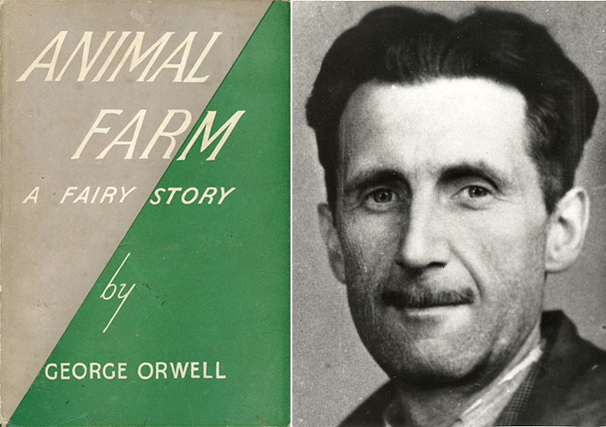 中國展開圖書清理行動，這次喬治·歐威爾所著的《動物農場》和《1984》等書籍，均被審查者自我審查下架。圖為《動物農莊》初版封面（維基百科）